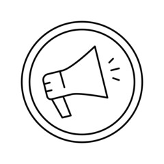 advertising loudspeaker sign line icon vector illustration
