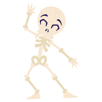 Isolated Dancing Cute Skeleton Image Vector