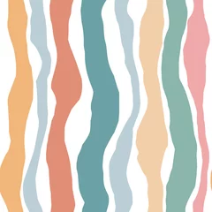 Stickers pour porte Pastel Arrière-plan harmonieux rayé, motif tendance pour tissu, couvertures, collages, design. Illustration vectorielle.