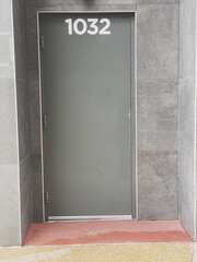 door with a sign