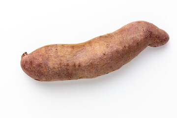 Purple ube, yams on isolated white background.