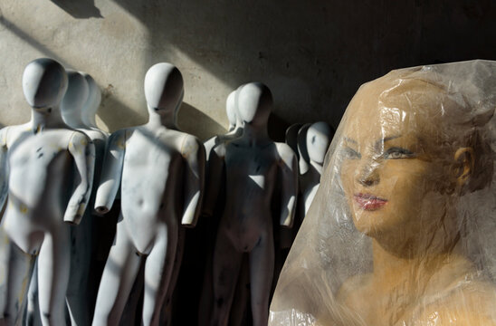 Plastic Mannequin parts waiting to be assambled after production at the atelier