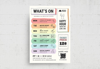 What Is on Event Schedule Flyer Poster Layout