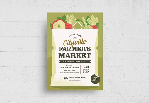 Organic Farmers Market Flyer Poster Layout
