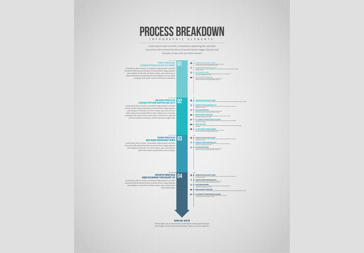Downward Process Breakdown Infographic
