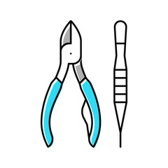 tools nail doctor color icon vector illustration