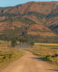 Roadway through the extreme rural American country