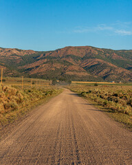 Fototapeta na wymiar Roadway through the extreme rural American country