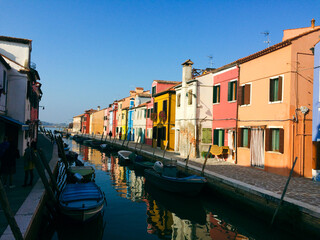 Fototapeta na wymiar canal in burano Venice Italy 