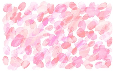 水彩画。水彩タッチの桜の花びら。桜の花びらにイメージ背景。春の抽象イメージ壁紙。Watercolor painting. Cherry blossom petals with watercolor touch. Image background on cherry blossom petals. Spring abstract image wallpaper.