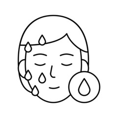 moisturizing procedure line icon vector black illustration