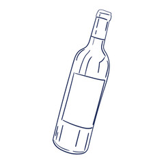 Isolated sketch of a wine bottle Vector