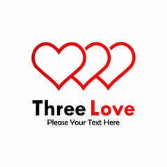 Three love logo template illustration