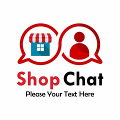 Shop chat logo template illustration