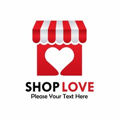 Shop love logo template illustration