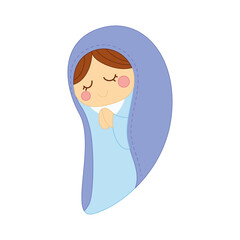 Isolated virgin mary Nativity character Christmas season Vector