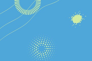 Colorful simple abstract elements and dynamic shapes. Compositions of colored spots and bars. Background for design and creative ideas.