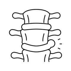 spinal hernia disease line icon vector illustration