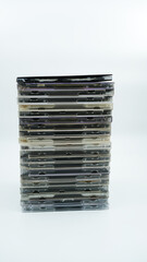 
stacked cd covers, isolated cd boxes