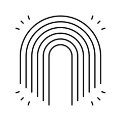 rainbow boho line icon vector illustration