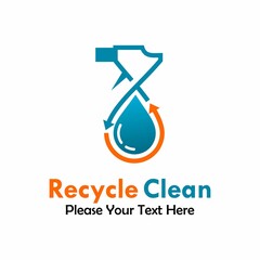 Recycle clean logo template illustration