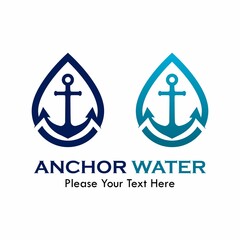 Anchor water logo template illustration