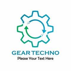 Gear techno logo template illustration