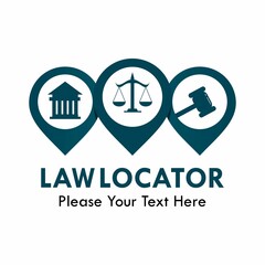 Law locator logo template illustration