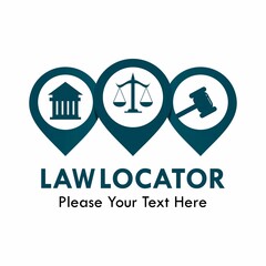 Fototapeta premium Law locator logo template illustration