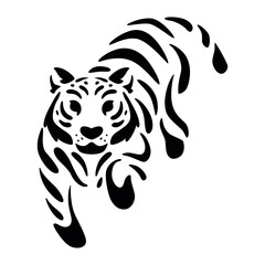 Isolated abstract tiger animal silhouette Vector