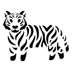 Isolated abstract tiger animal silhouette Vector