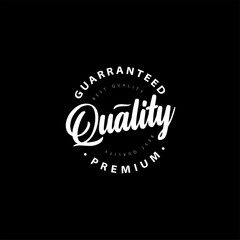Quality badge round symbol vector 