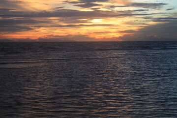 Sunset on the beach of kuta bali, Indonesia 