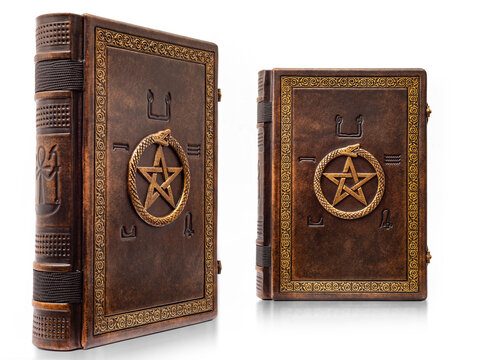 Leather books with Egyptian symbols on the front cover