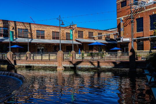 The Revitalized Retail and Office Center of The American Tobacco Historical District, Durham, North Carolina, USA