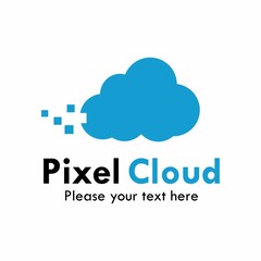 Pixel cloud logo template illustration