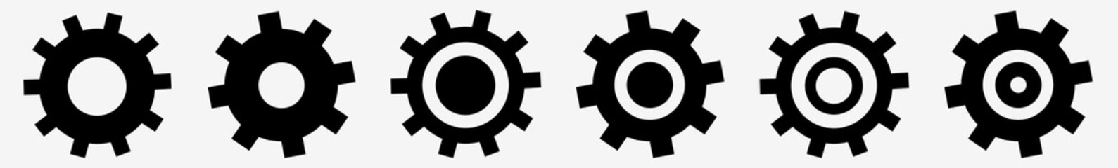 Gear Icon In Progress Gear Set | Gears Icon System Configuration Vector Illustration Logo | Technical Gear-Icon Isolated Gear Tech Collection