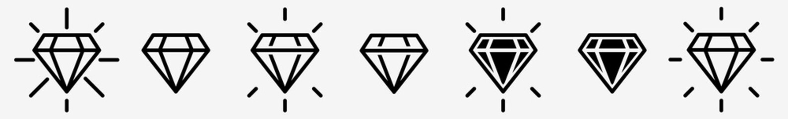 Diamond Icon Gem Sparkle Diamond Set | Diamonds Icon Brilliant Vector Rich Illustration Logo | Expensive Shiny Diamond-Icon Isolated Diamond Collection