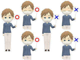 [OK NG B] Caucasian Man shirts Medium hair front