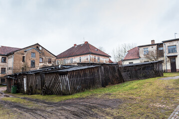 Old wooden shed in Kuldiga, Latvia.