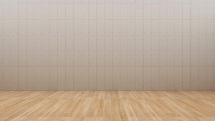 empty room with wooden floor and concrete wall