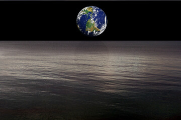 Il Pianeta Terra che emerge dalle acque del Mare