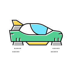 flying car color icon vector illustration