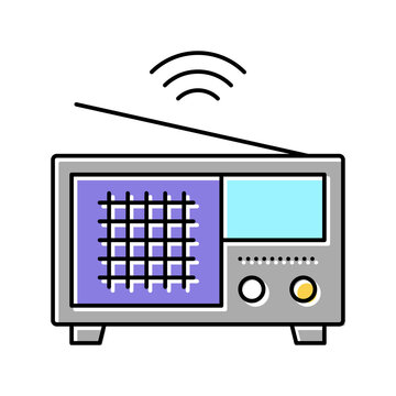 radio news color icon vector illustration