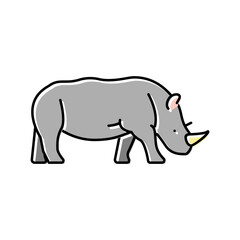 rhino animal in zoo color icon vector illustration