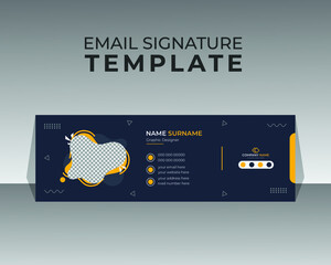 Modern Email Signature Template or Personal Footer and Social Media Cover Design.
