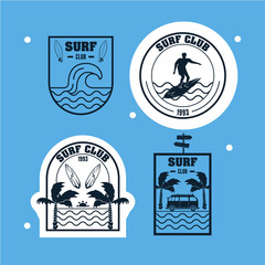 four surf sport icons