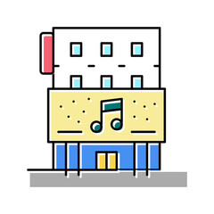 club building color icon vector illustration