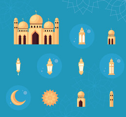 eleven ramadan kareem icons
