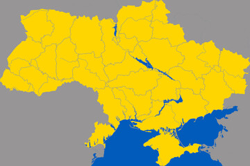 Karte der Ukraine / der Fotografen-Anteil vom Verkauf wird gespendet / the photographers share of the income will be donated